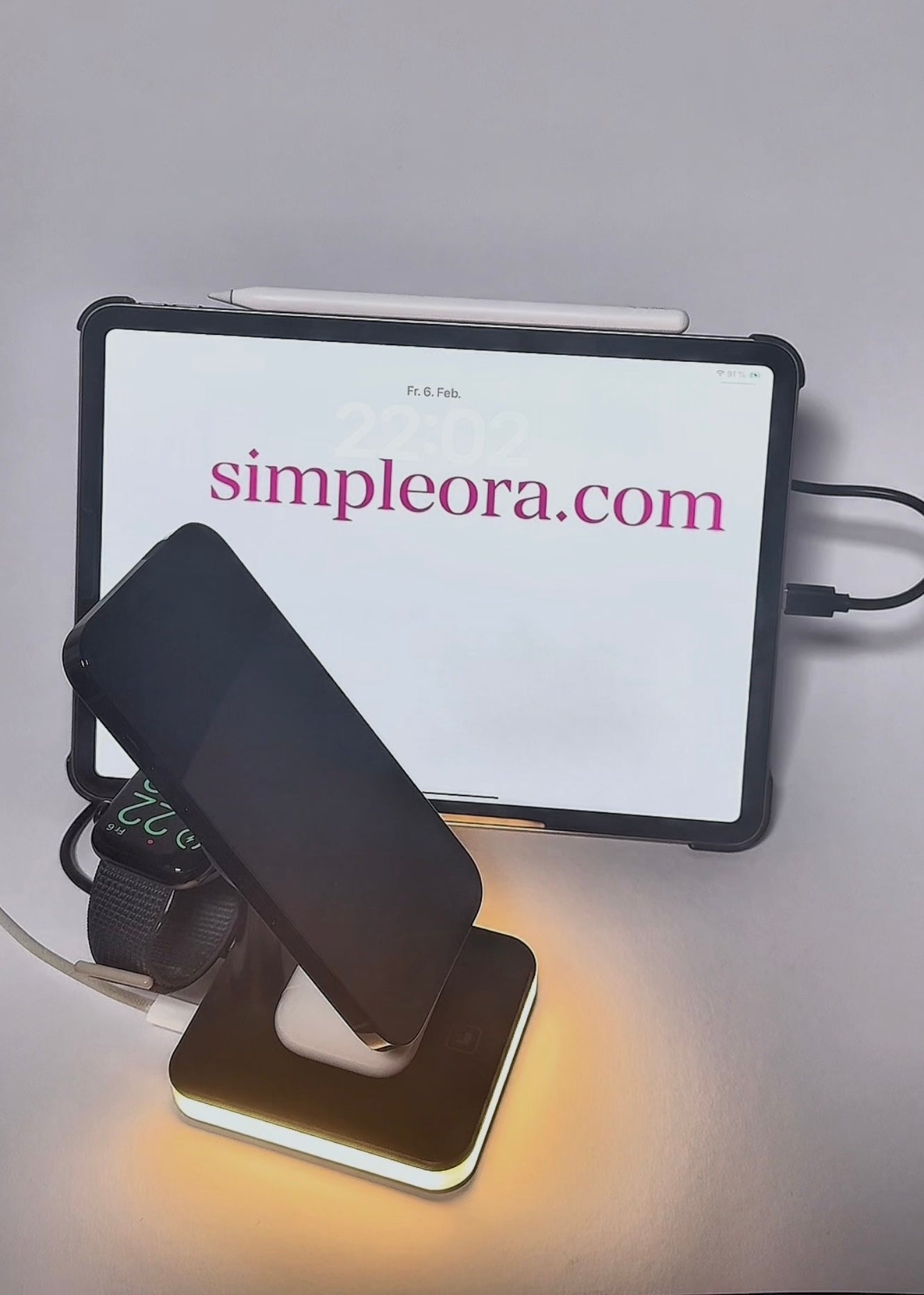 5-in-1 Magnetische Wireless-Ladestation mit Tischlampe